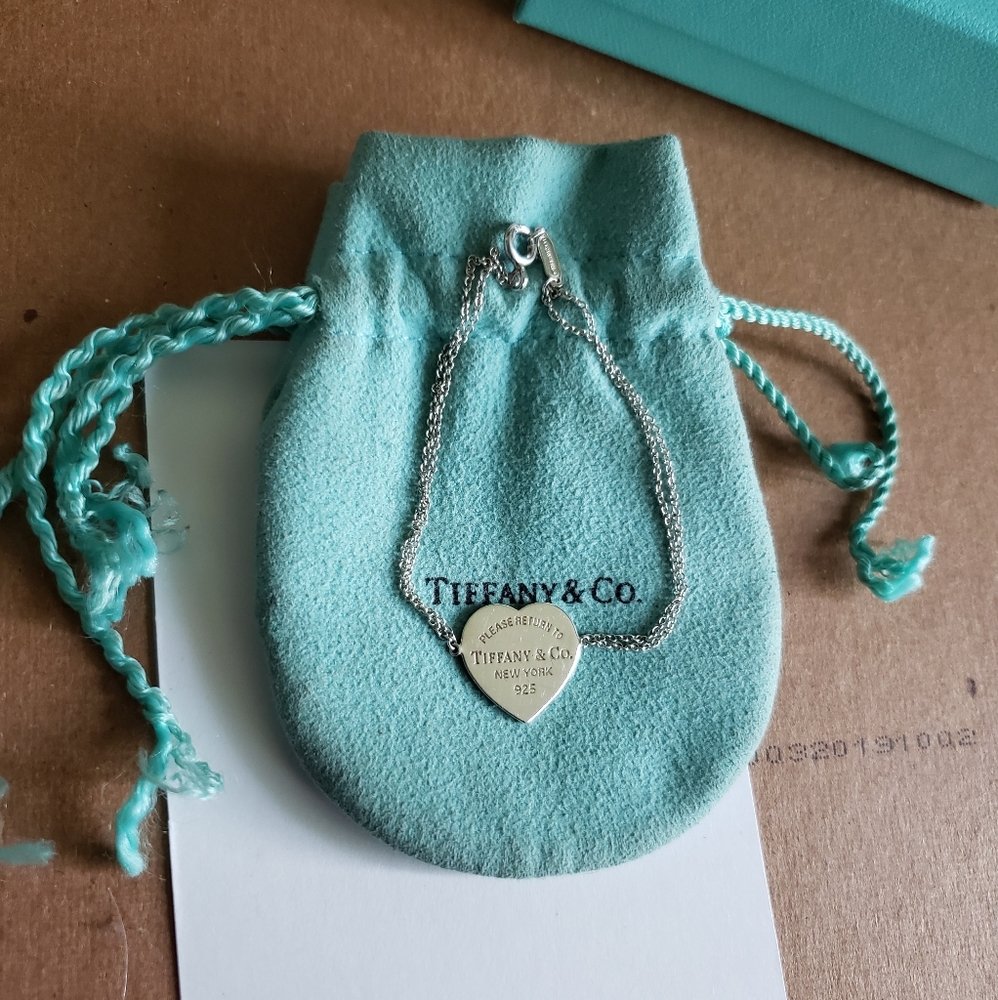 Tiffany & Co. .925 Silver Bracelet w/ heart charm